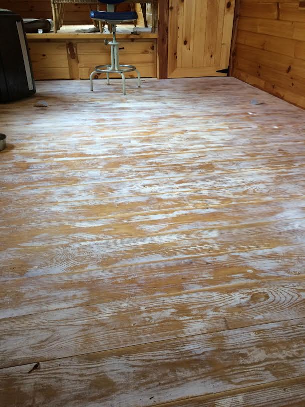 Tiny House Cabin floor after sanding